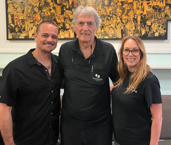 New theatre manager Chad Powell, outgoing theatre manager Paul de Freitas and new artistic director, Haidee Elise (Photo: Haidee Elise)