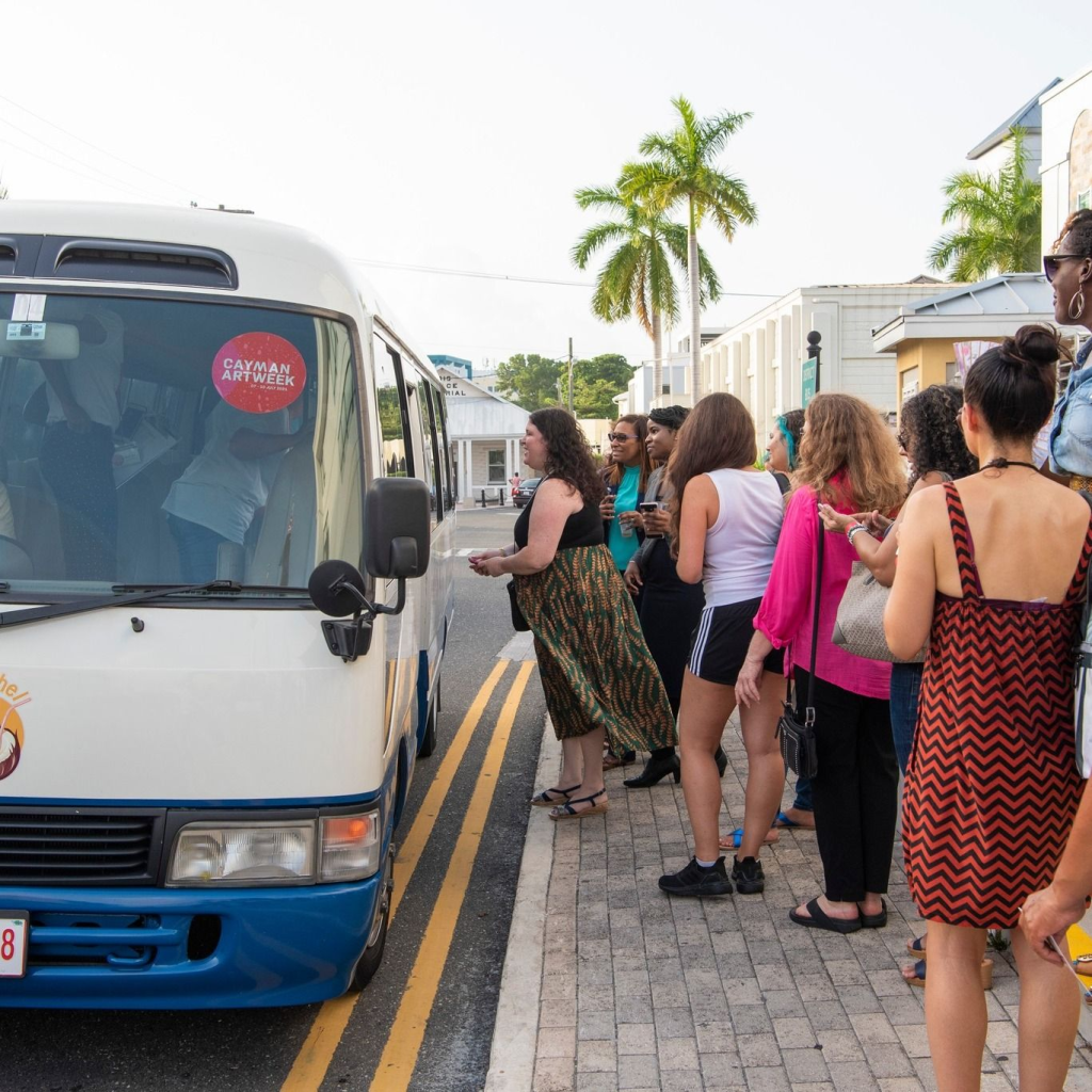 Hop-on hop-off bus services were offered to allow visitors to get from one venue to another (Photo: Cayman Art Week)