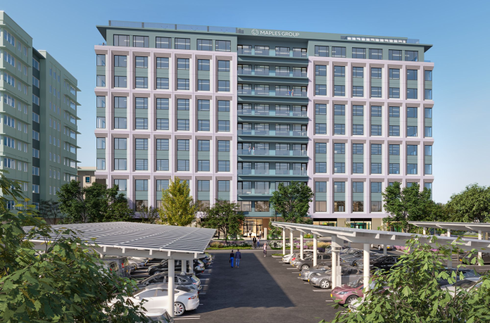The building, at 90 Nexus Way, Camana Bay, is set for completion in the autumn of 2027 (Photo: Maples)
