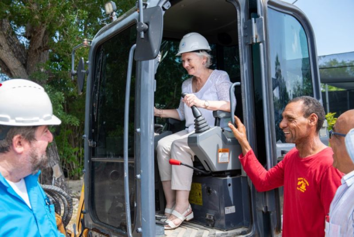 Governor Jane Owen officially began the groundbreaking on 10 August (Photo: National Trust for the Cayman Islands)