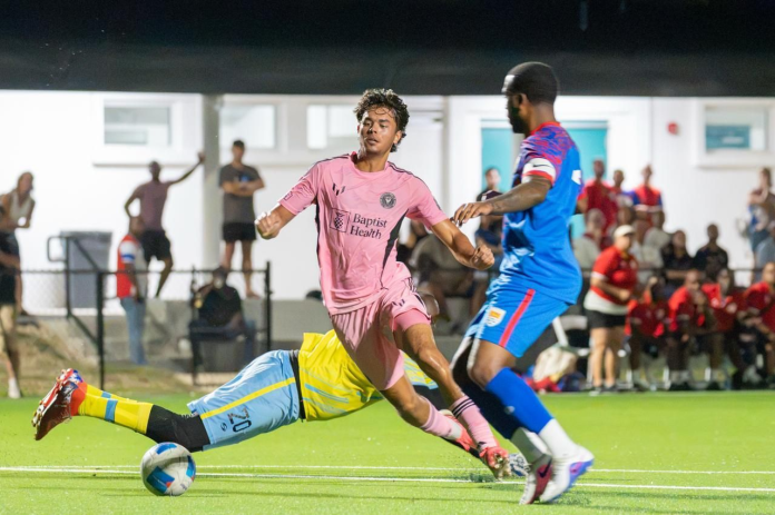 Inter Miami through on goal (Photo: Camana Bay)