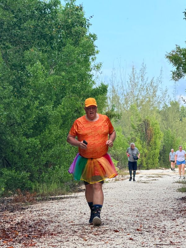 A parkrun participant dons a colourful tutu for the event (Photo: Cayman Islands Government)